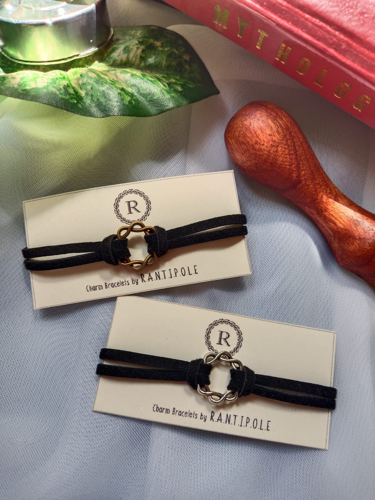 Eternity Circle Suede Charm Duo