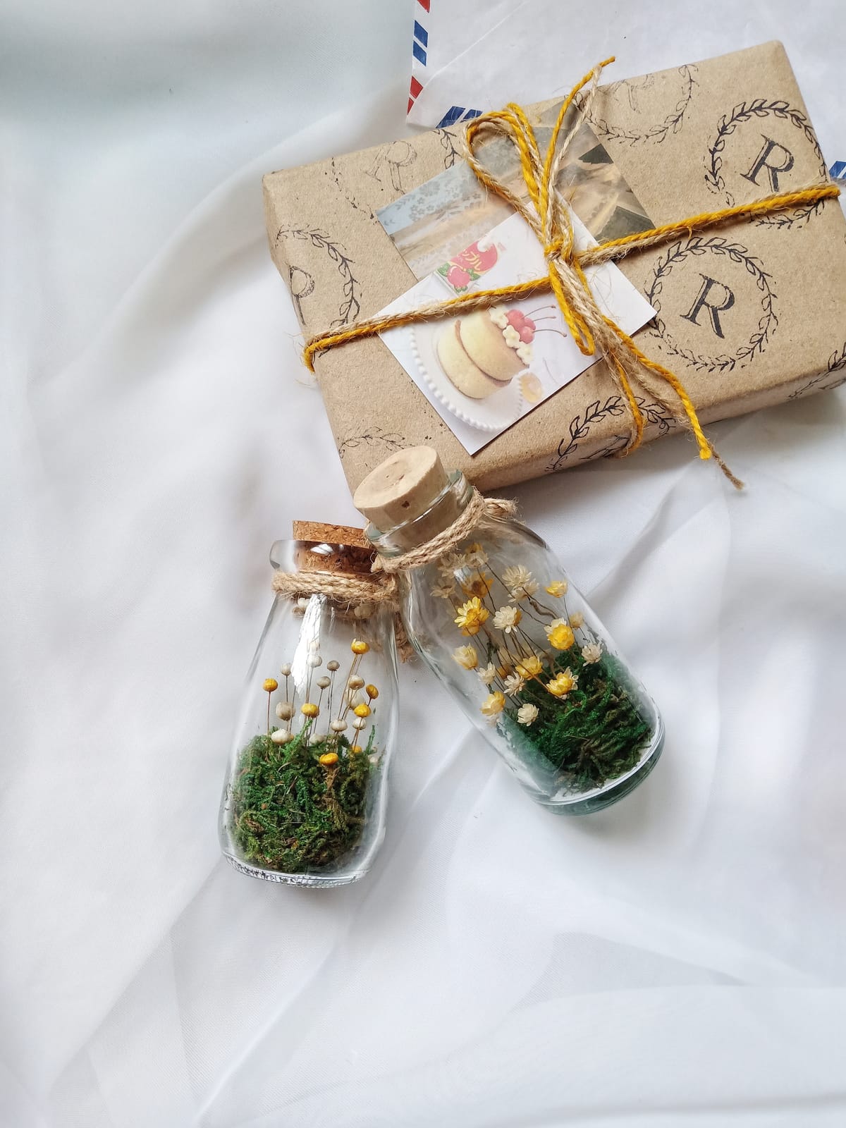 Yellow Daisy Bottle Terrarium